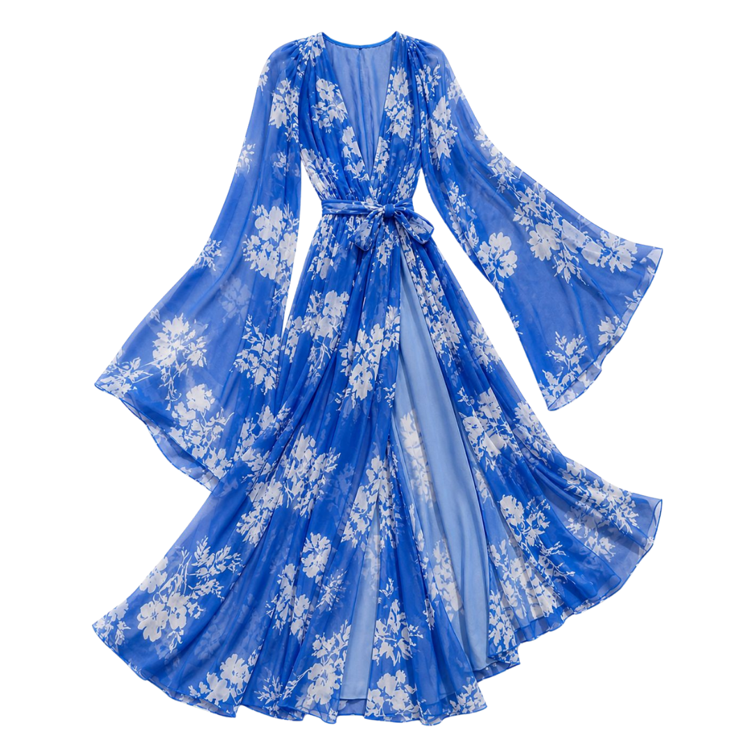 Santorini Floral Maxi Dress