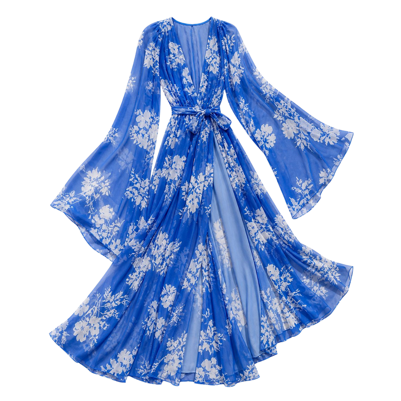 Santorini Floral Maxi Dress